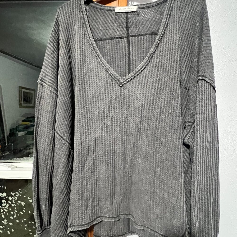 Free People grey vintage style shirt